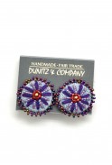 Embroidered Denim Daisy Studs